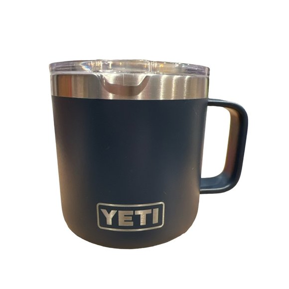 New Yeti 14oz Rambler Navy Blue With Company IOI‎ Pay - Comes With Stickers - Picture 1 of 6